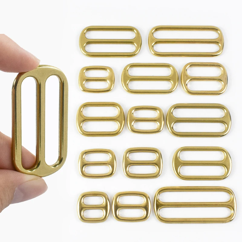 

2/5/10Pcs 13-38mm O Ring Brass Tir-Glider Slider Buckle Backpack Webbing Strap Adjust Carabiner Clips Oval Belt Loop Supplies