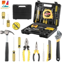 Ensemble d'outils à main pour la maison, kit d'outils à main généraux avec boîte de rangement en plastique, utilisé pour la réparation automobile et la réparation domestique. 1