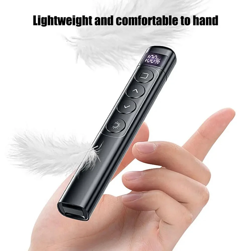 Clicker per presentazioni con penna ribaltabile wireless Puntatore laser RF da 2,4 GHz Telecomando PowerPoint con controllo Hyperlink Presentatore IR a luce rossa