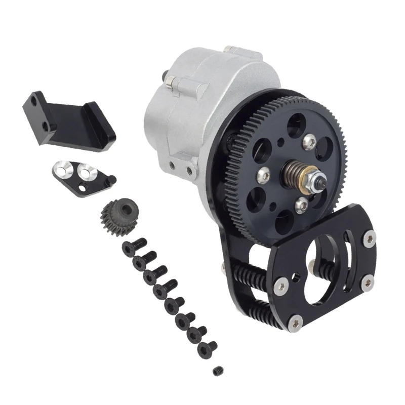 Metal Single Speed Transmission With Motor Gear Mount For 1/10 RC Track Car RC4WD D90 II D110 Gelande 2