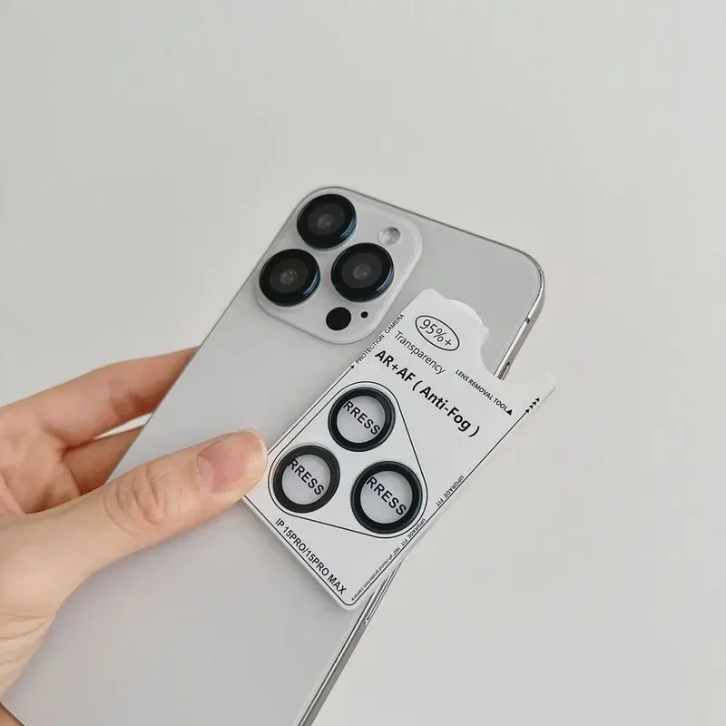2-3Pcs Metal Ring Lens Glass For IPhone 13 15 14 16 Pro Max plus Alloy Camera Protector Back Lens Film Cap Cover With Positioner