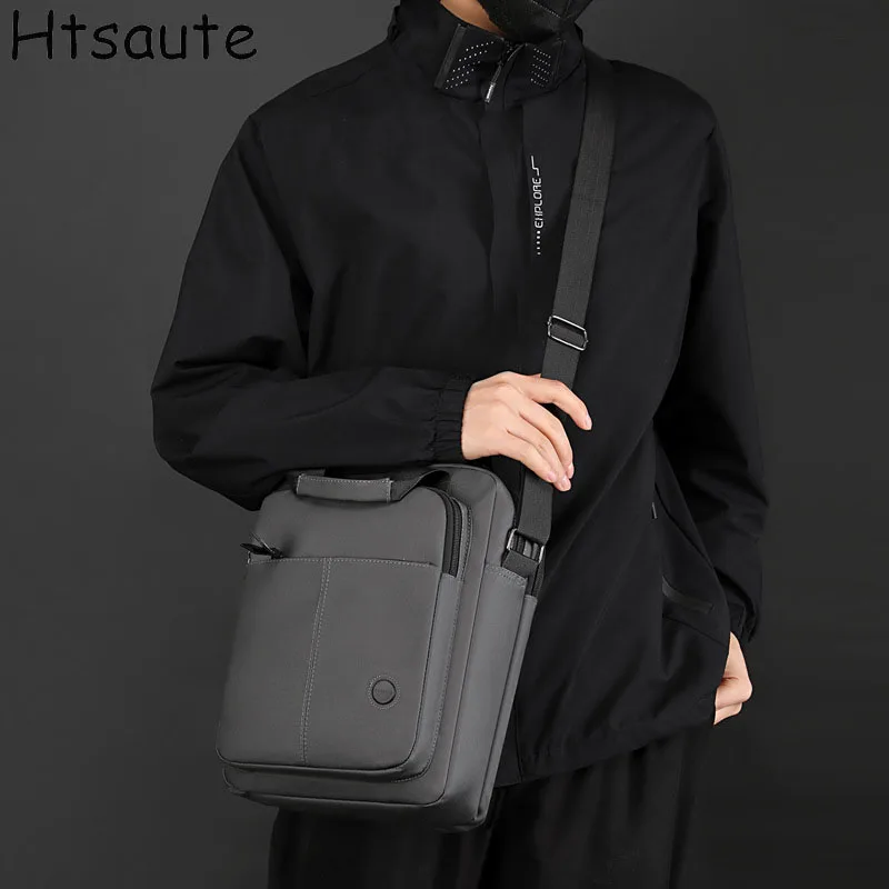 

Vertical Shaped Men's Bags Single Shoulder Bag Waterproof And Wear-resistant Backpack Multiple Pockets For Business Packs