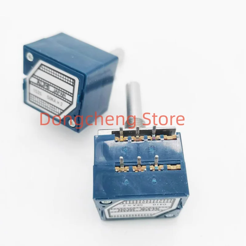 Alps RK27 Serie Audio Rotary Potentiometer 5K10k 20k 50k 100k 250k 500k Dual-Unit 6pin Slotted 25mm Handle 10~500kax2
