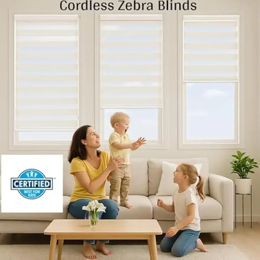 

[Free Shipping, New Arrival!]Cordless Zebra Window Shades, Indoor Blinds, Guard Blinds, Roll Up, Light Filter