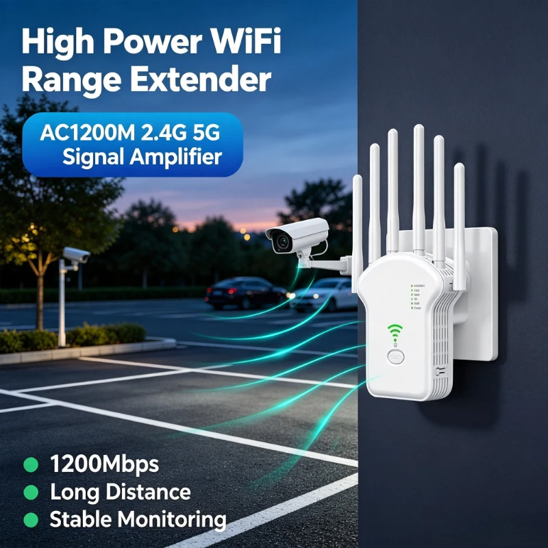 Dual Band AC1200M WiFi Repeater 5G 2.4G High Power Wireless Signal Booster WiFi Range Extender