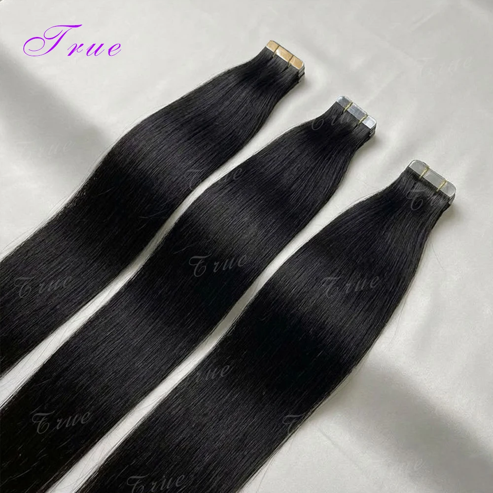 

Seamless Invisible Straight Tape in Hair Extensions 100% Human Hair Brazilian16-22 Inch Skin Weft Tape Human Hair Natural Black
