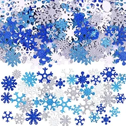 50 Pieces Glitter Snowflakes Foam Stickers Self-Adhesive Winter Snowflake  for Christmas Party and DIY Craft Projects