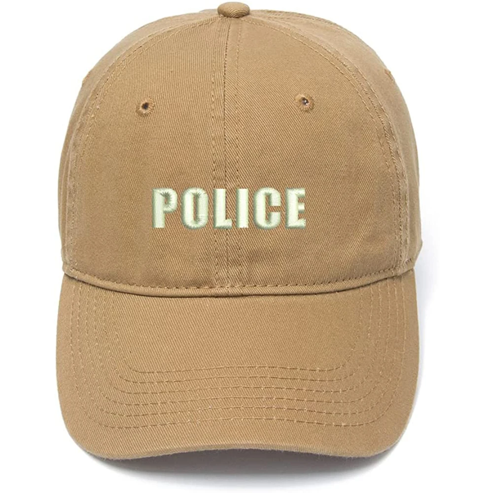 Lyprerazy Men\'s Baseball Cap Police Officer Embroidery Hat Cotton Embroidered Casual Baseball Caps