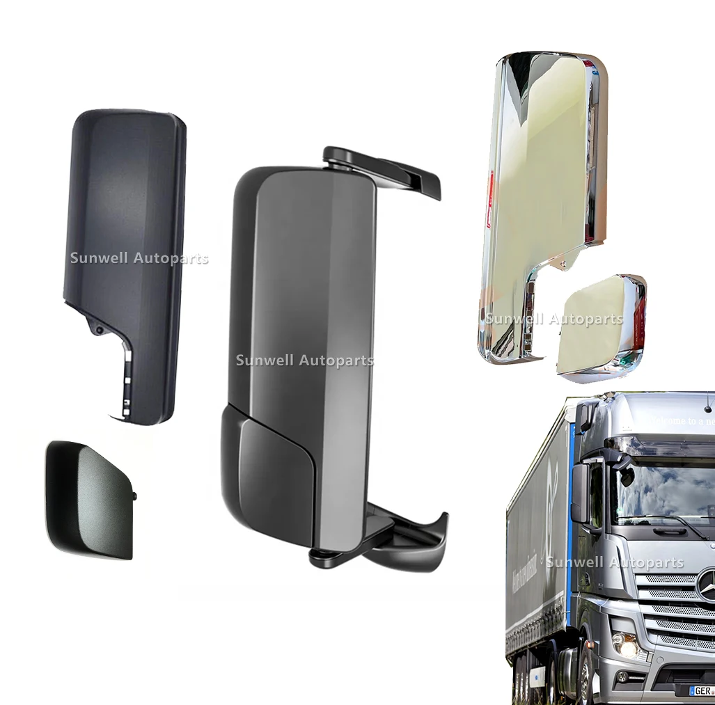 For Mercedes Actros MP4 Antos Arocs Main Mirror Long Arm Back Cover Chrome Silver 9608110607 9608110707