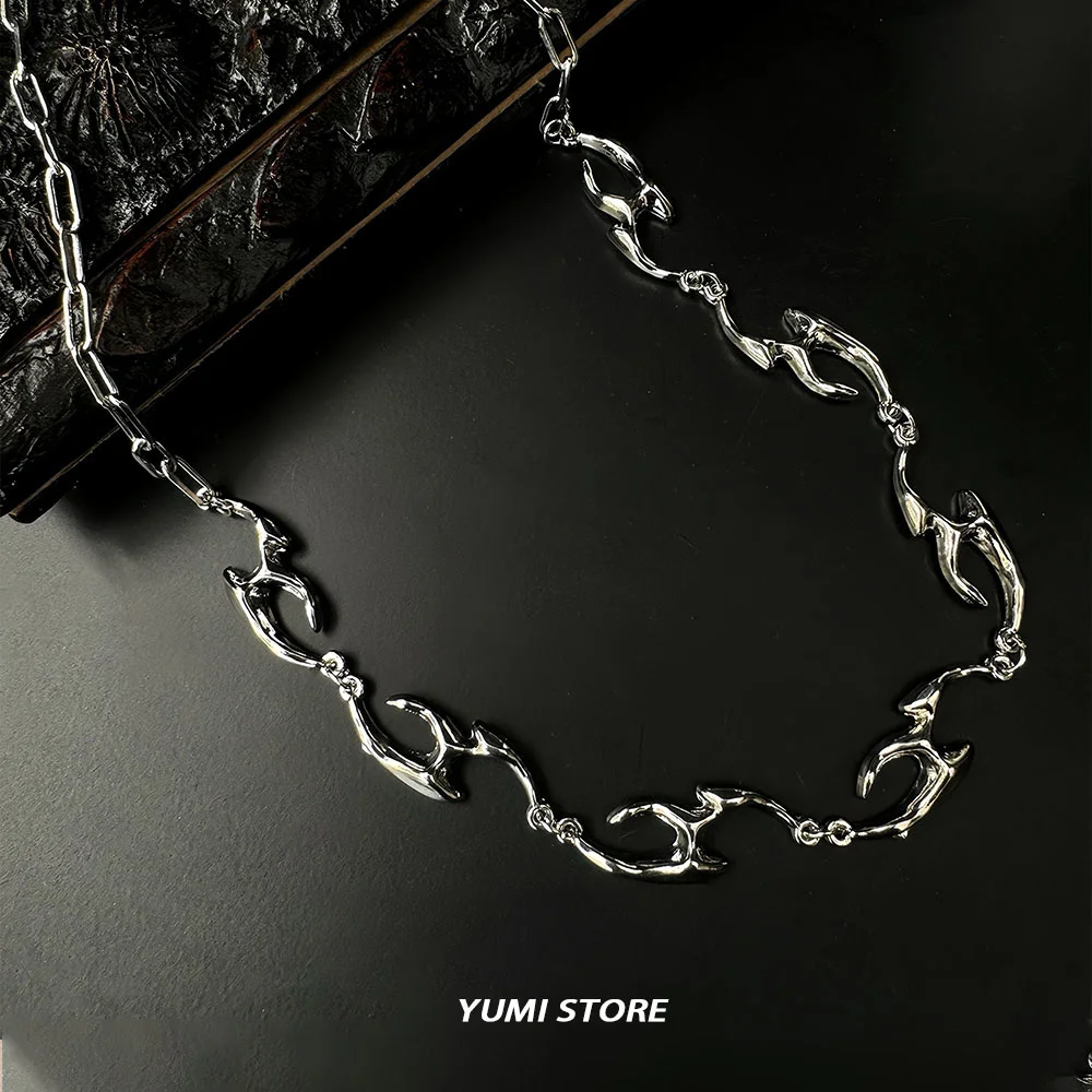 New Trend Irregular Titanium Steel Necklace For Man Luxury Collar Chain Unisex Jewelry Street Hip Hop Accessories Wholesale