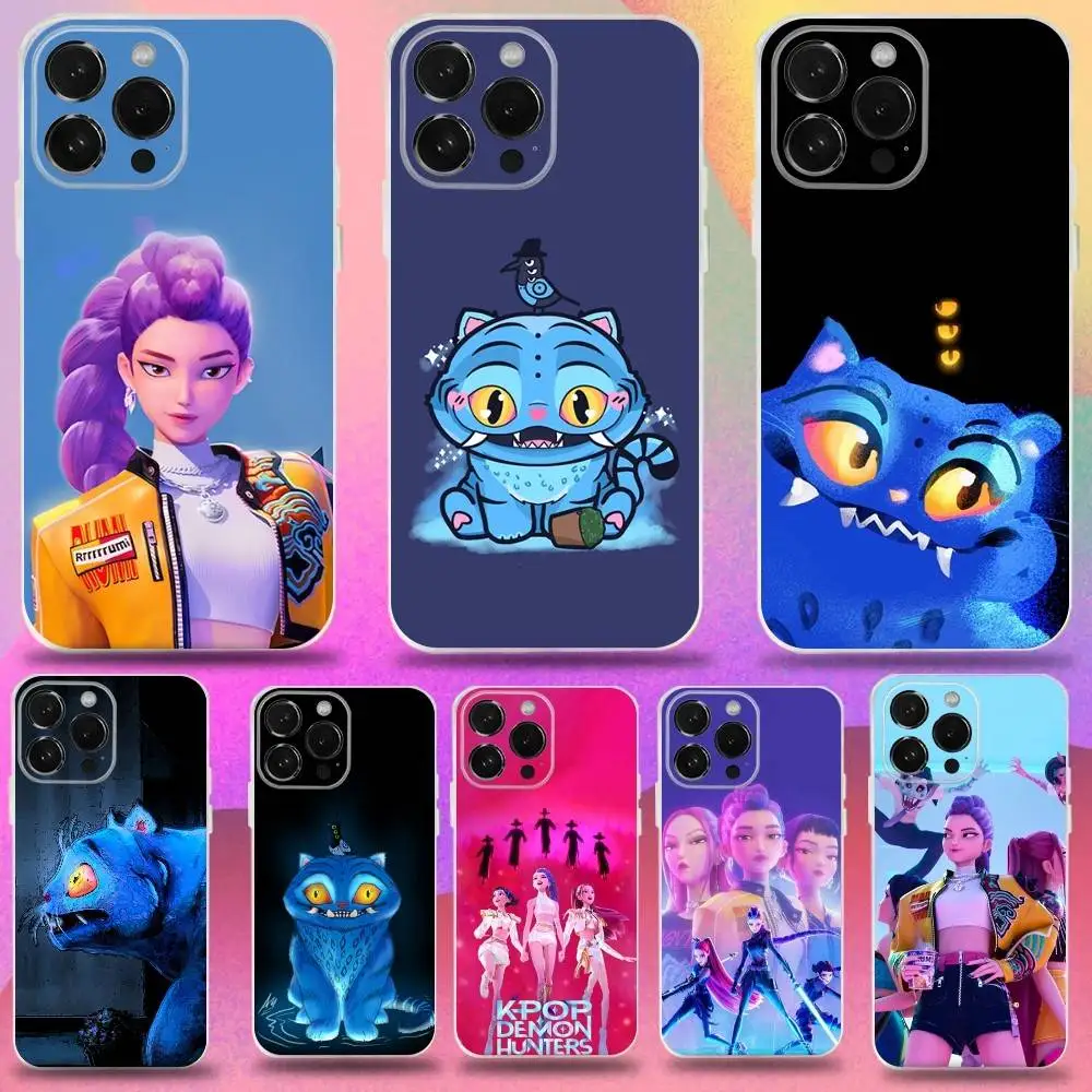 

KPop D-Demon H-Hunters Phone Case For iPhone 16,15,14,13,12,11 Pro,Max,Plus,X,XS,XR,SE,Mini Transparent Silicone Soft
