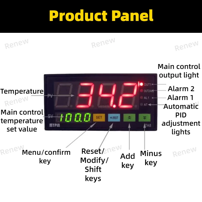 Temperature Control Meter Automatic Pid Adjustment Intelligent Regulator Temperature Controller Ta8-snr