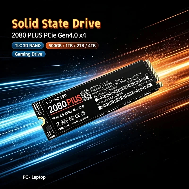 SSD NVMe M.2 2280 interno 2080 PLUS PCIe4.0 X4 TLC 3D NAND 500-4TB Armazenamento de Estado Sólido para PC Gamer e Desktop