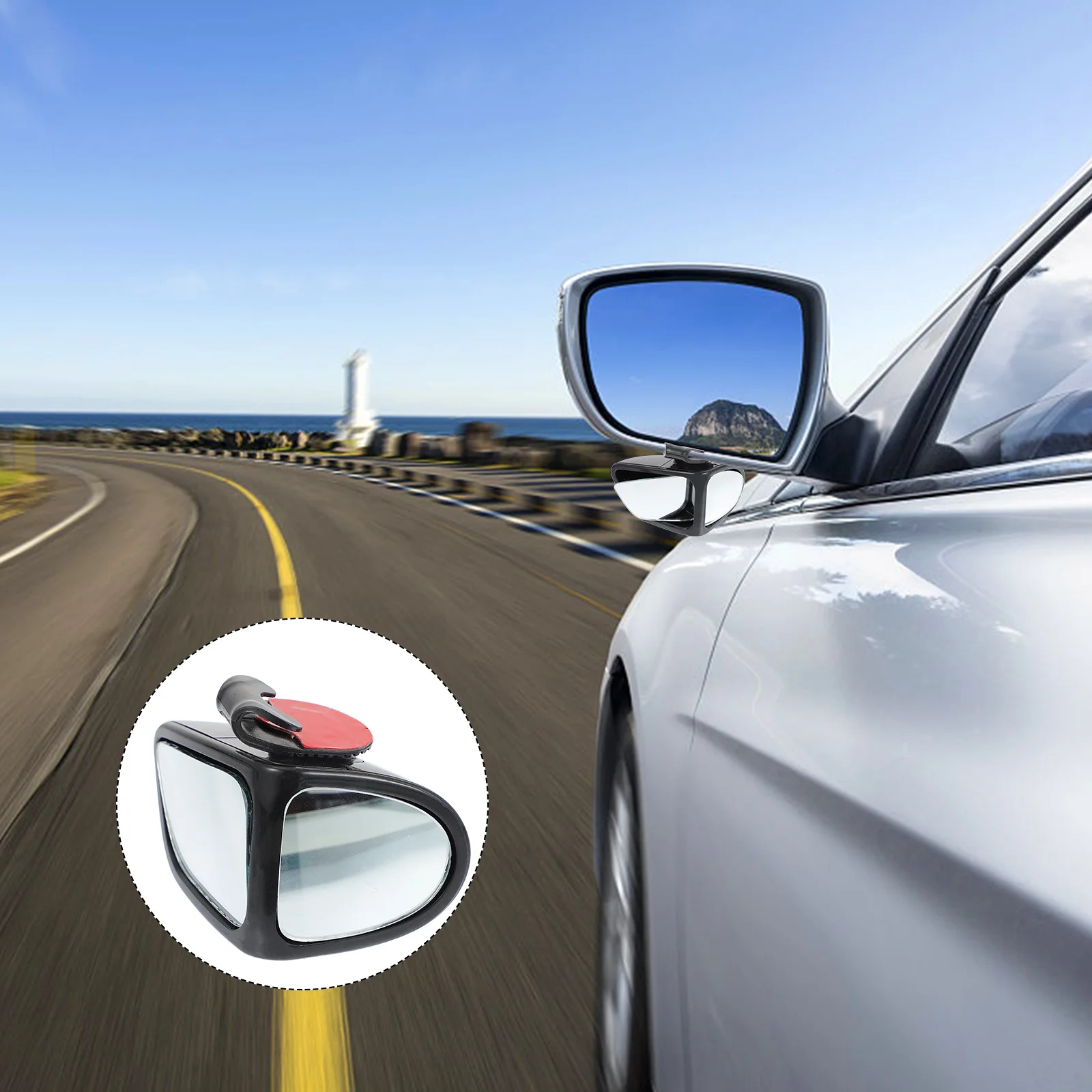 

2Pcs Durable ABS Glass Vehicle Rear View Mirror Easy Install Auto Accessories Safe Driving Wide Angle Visibility