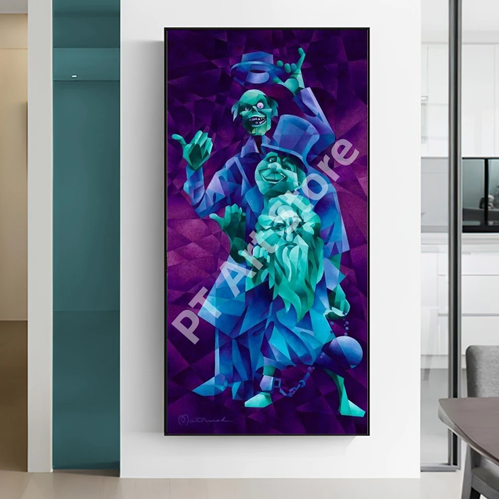 

Walt Disney Haunted Mansion Poster Prints For Living Room Home Decor Disneyland Park Hitchhiking Ghosts Canvas Painting Wall Art