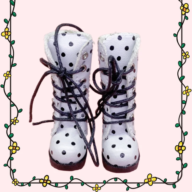 

Tilda 3.2cm Doll Boots for Blythe Doll Toy,1/8 Mini Leather Dolls Shoes for Blyth Azone 1:6 Doll Casual Puppet Shoes Accessories