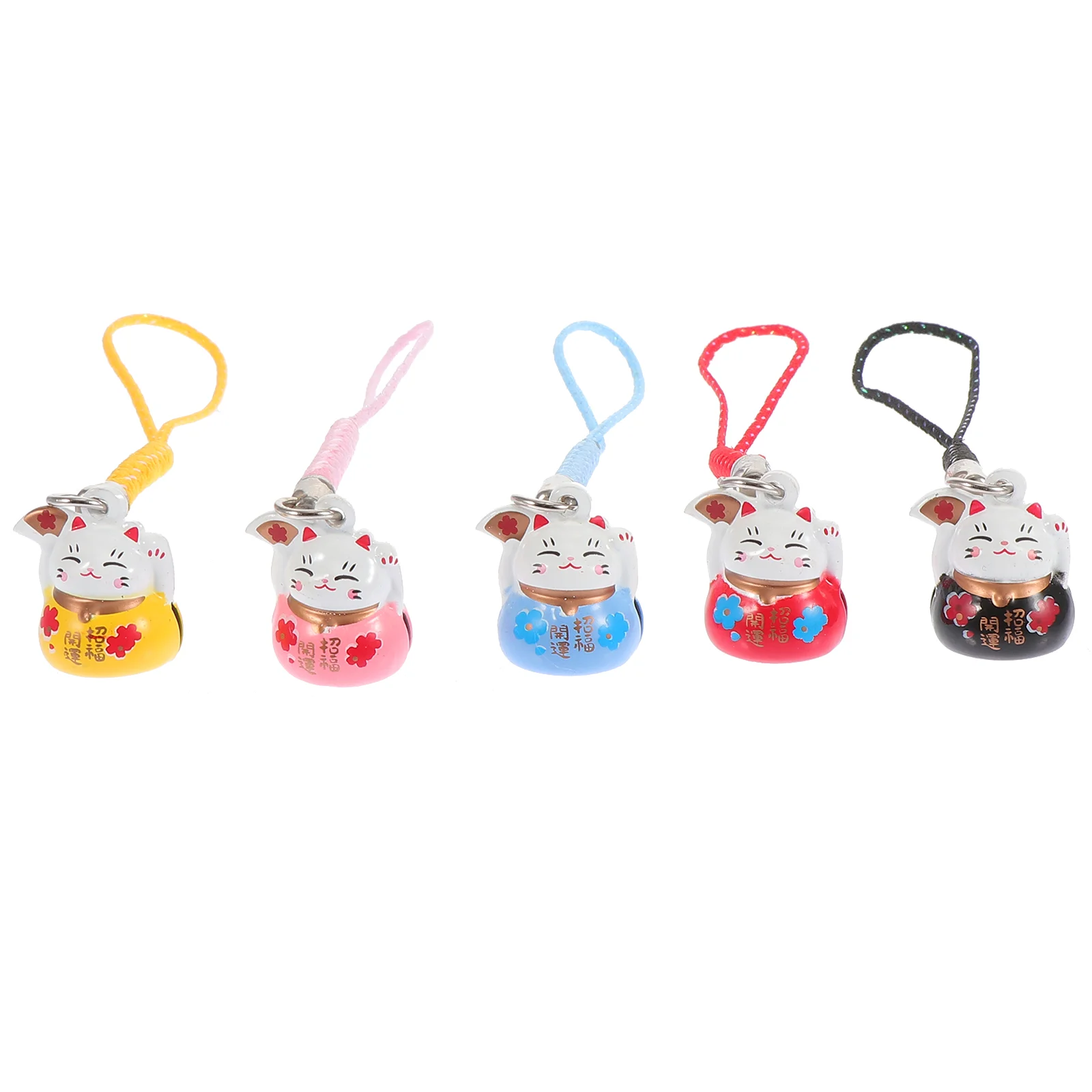 

5 Pcs Lucky Cat Brass Bell Lightweight Pendant Hanging Decoration Decorative Accessories Key Phone