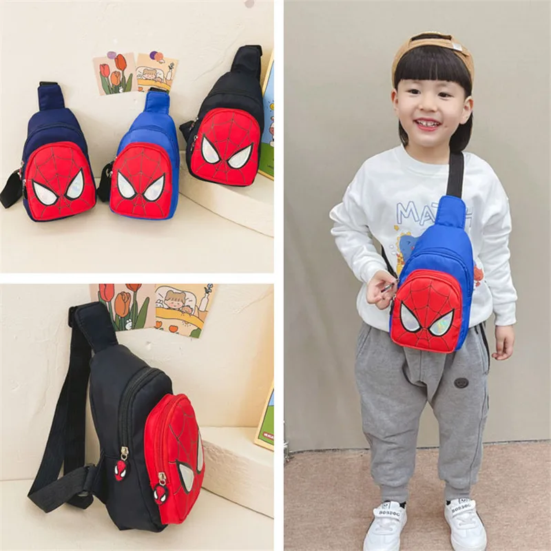 Kawaii Spider-mans Chest Bag Cartoon Shoulder Bag Superman Iron-Mans Children's Handbags Crossbody Travel Storage for Kids Toys