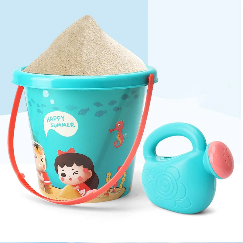 ألعاب الشاطئ الصيف في الهواء الطلق اللعب الرمال المياه البلاستيكية دلو سقي زجاجة معاول عطلة مجموعة ألعاب للأطفال هدية