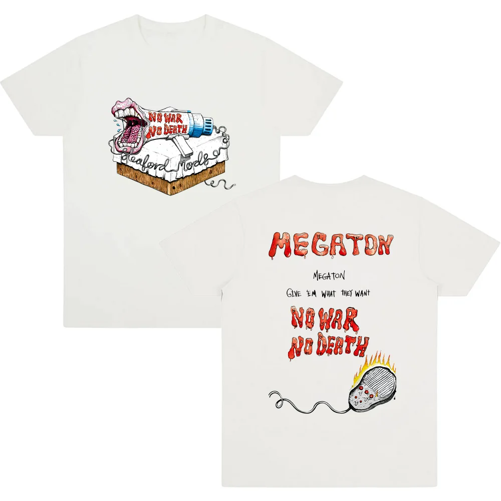 

Sleaford Mods Megaton Tees No War No Death Графические футболки Мужская одежда Унисекс Летняя хлопковая дышащая футболка с короткими рукавами Y2K