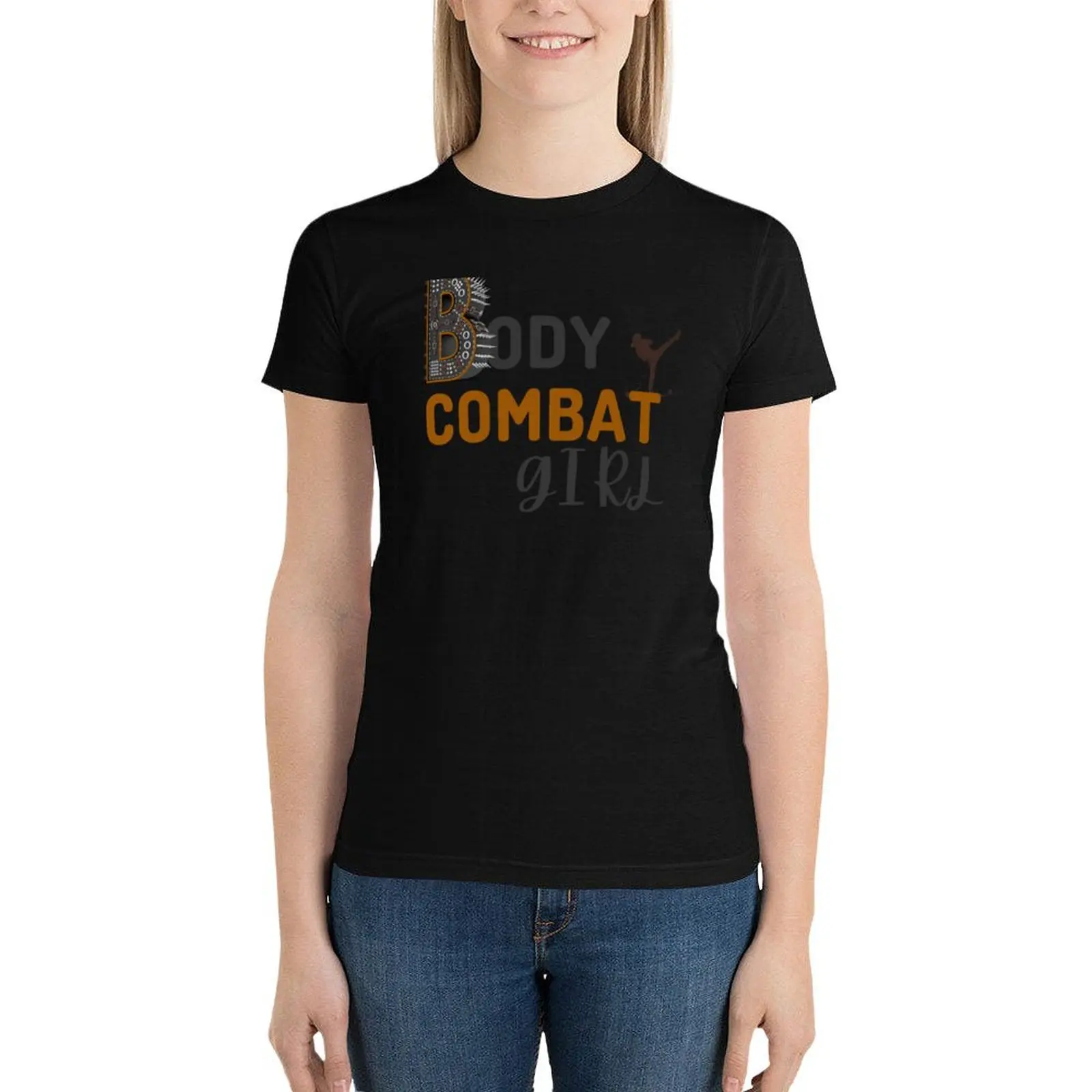 Camiseta BodyCombat-Girl para mulheres, roupas estéticas, plus size, ajuste solto, moda coreana