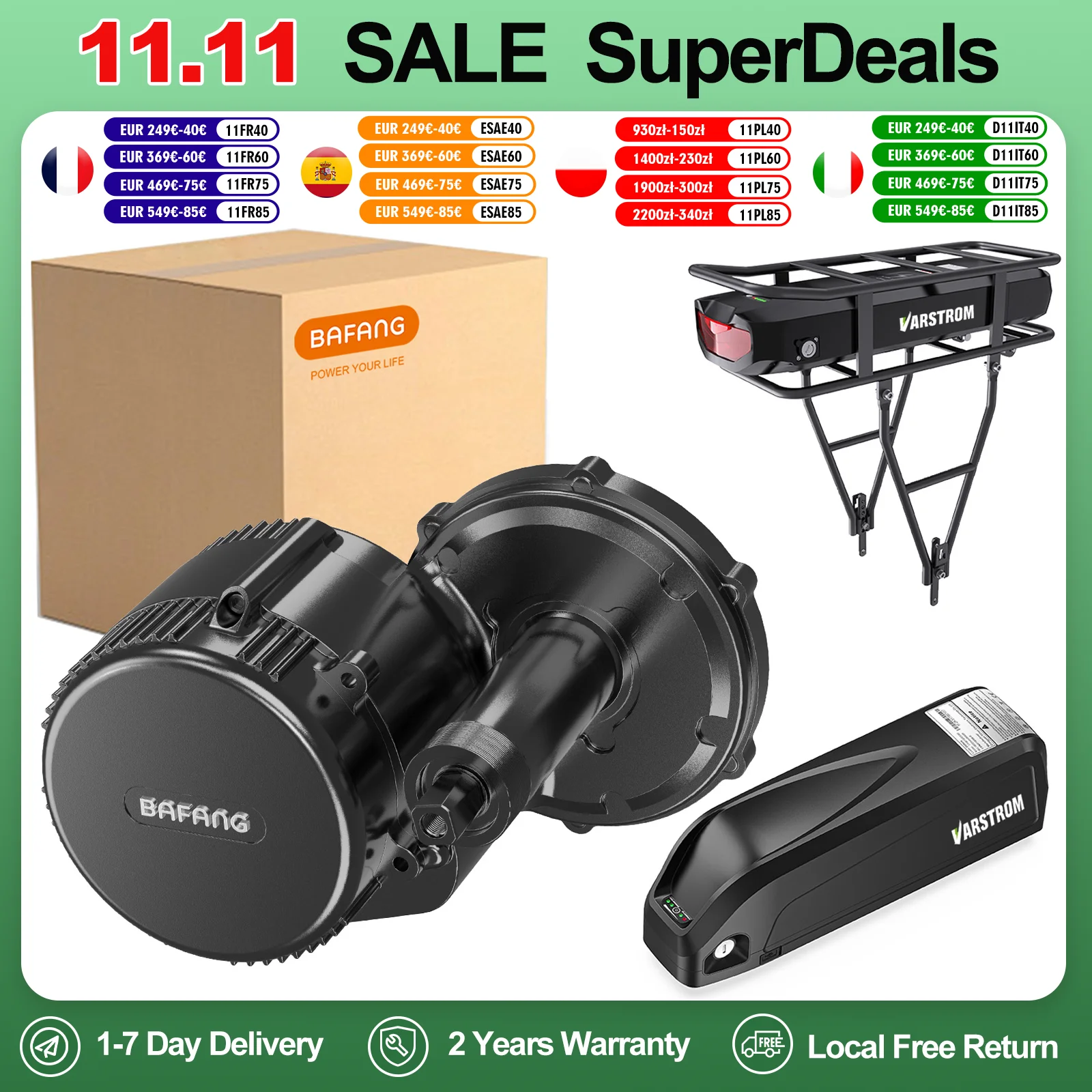 Bafang Motor BBSHD 1000W BBS02B 750W 500W BBS01B 250W 350W Mid Drive Motor elektrische Fiets Conversie Kit eBike Lithium Batterij