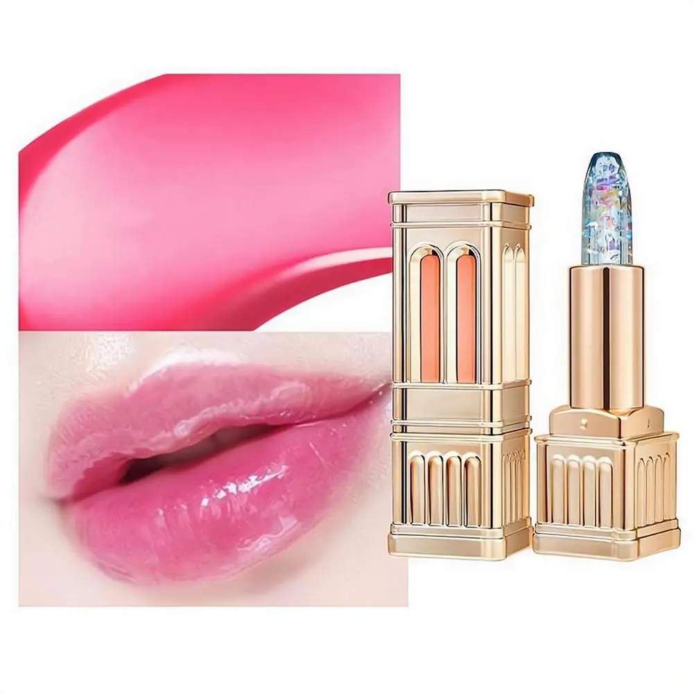 Castle Jelly Temperature Color Changing Lipstick Waterproof Hydrating Moisturizing Non-stick Cup Tinted Lip Balm Makeup
