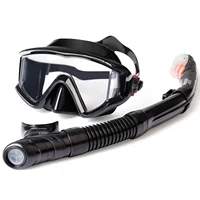 Juego de snorkel para adultos, gafas de snorkel profesionales, máscara de buceo antiniebla con snorkel superior seco, máscara de buceo con snorkel Pano de 3 ventanas