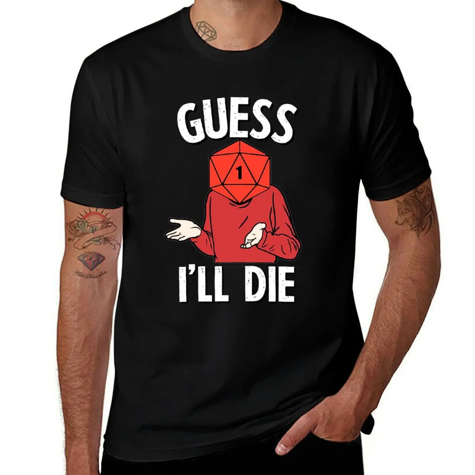 

DnD Guess I'll Die D20 - Natural One T-Shirt heavyweights valentines boutique clothes anime t shirts mens tall t shirts