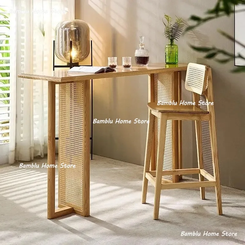 

Барный стол из массива дерева в скандинавском стиле, европейский ретро-стиль, простая семейная мебель, Esstisch YS40CC