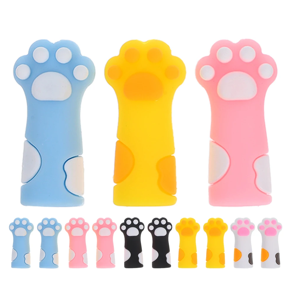 

18 Pcs Cat Paw Pencil Cap Soft Silicone Children Protector Drawing Lengthener Classroom Prizes Party Gift Cartoon Stationary