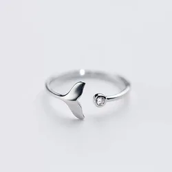 GaaBou-Bagues Ajustables Queue de Poisson pour Femme, Argent Sterling 925, Fiançailles de Mariage, Accessoires Esthétiques, Bijoux
