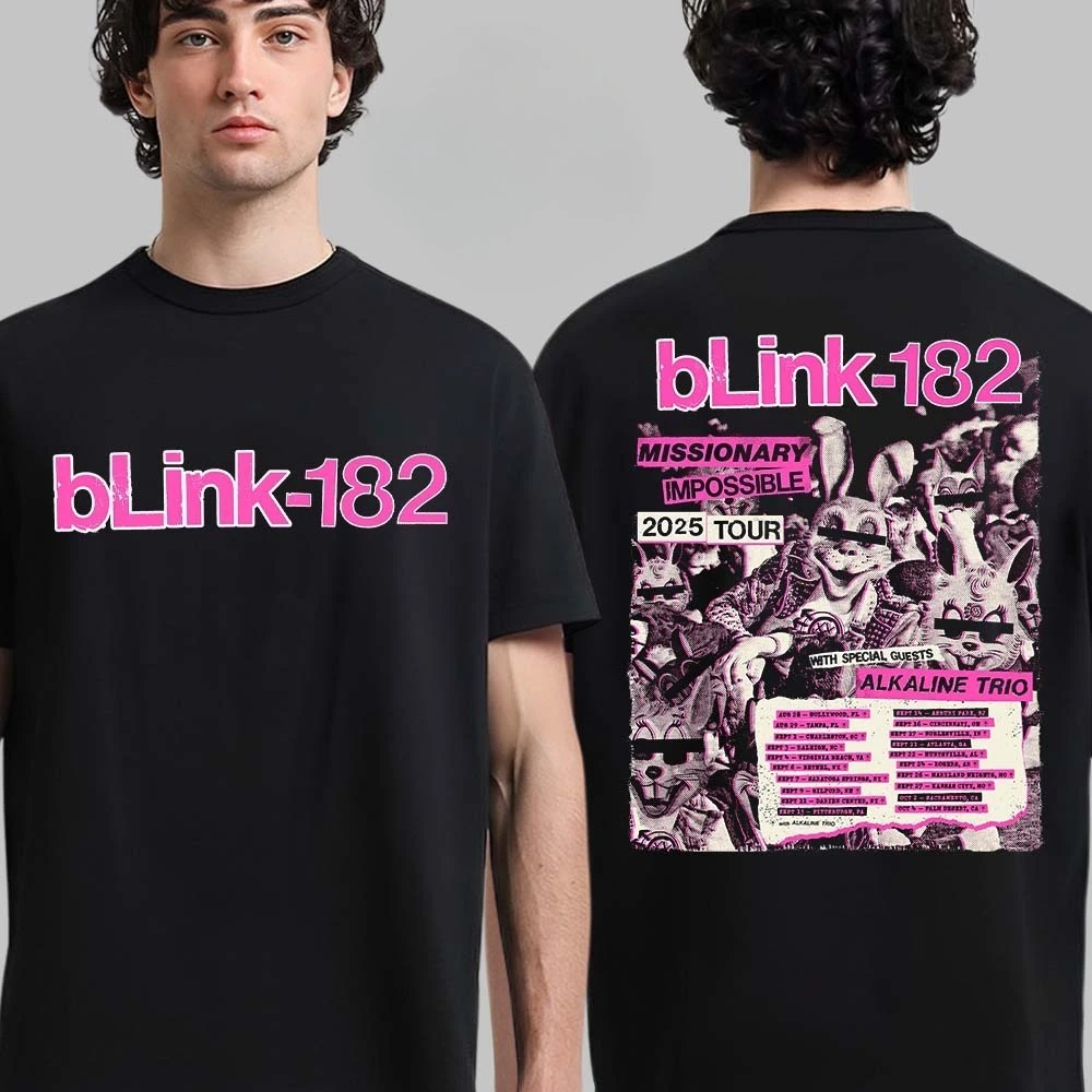 تي شيرت New Blink 182 Rogers Arkansas 2025 Venue At Walmart Arkansas Music Pavilion في 24 سبتمبر 2025 التبشيري المستحيل