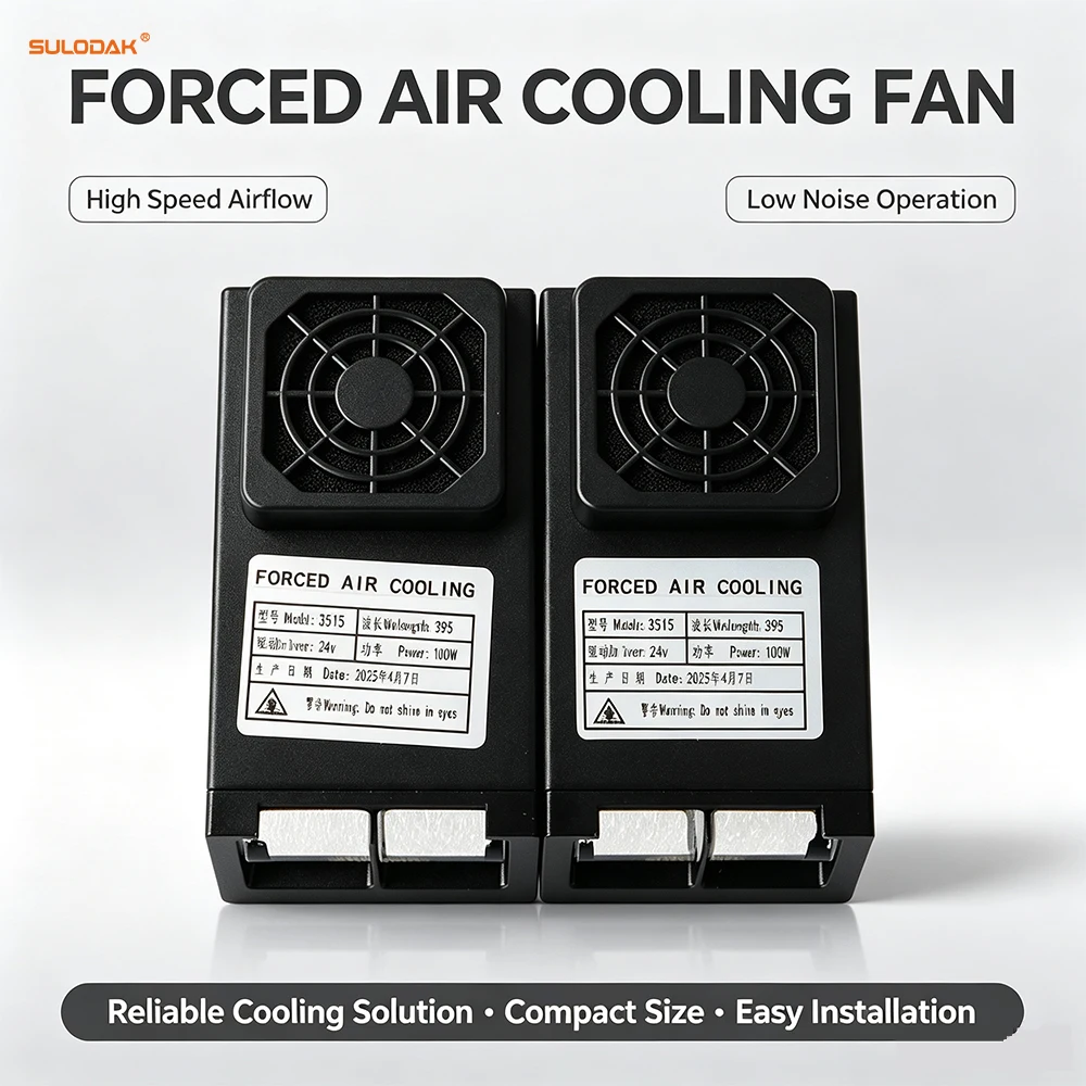 3515 Fan Cooled UV Ink Curing Lamp 100W 395nm for A3 A4 Wall Ground I3200 XP600 TX800 UV LED Printer Drying Light