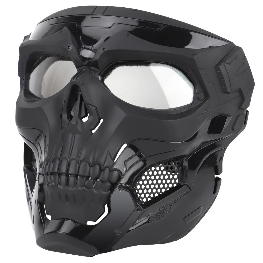 Airsoft Mask,Full Face Masks Skull Skeleton with Goggles Impact Resistant Army Fans Tactical Mask for Halloween Paintball CS