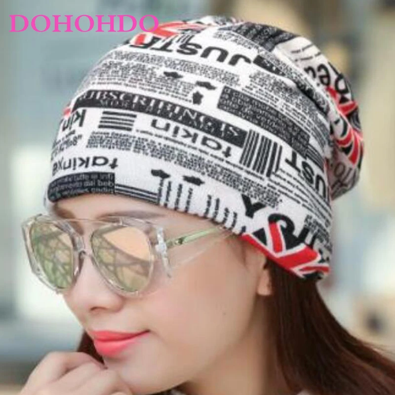 DOHOHDO New Fashion Women Hat Casual Autumn Winter Beanies Caps Snowflake Collar Scarf Skullies 21 Color Warm Bonnet Hat Gorr