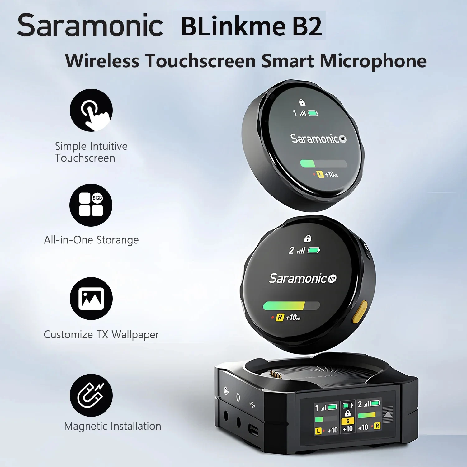 

Saramonic BlinkMe B2 Wireless Lavalier Lapel Microphone for iPhone Android DSLR Cameras PC Laptop Vlog Youtube Live Streaming