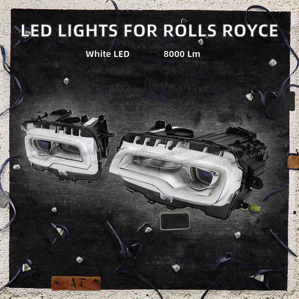 Cool White Front LED Headlights for New Rolls Royce Ghost Car 6500K Color Temperature 12V Voltage Modification Parts