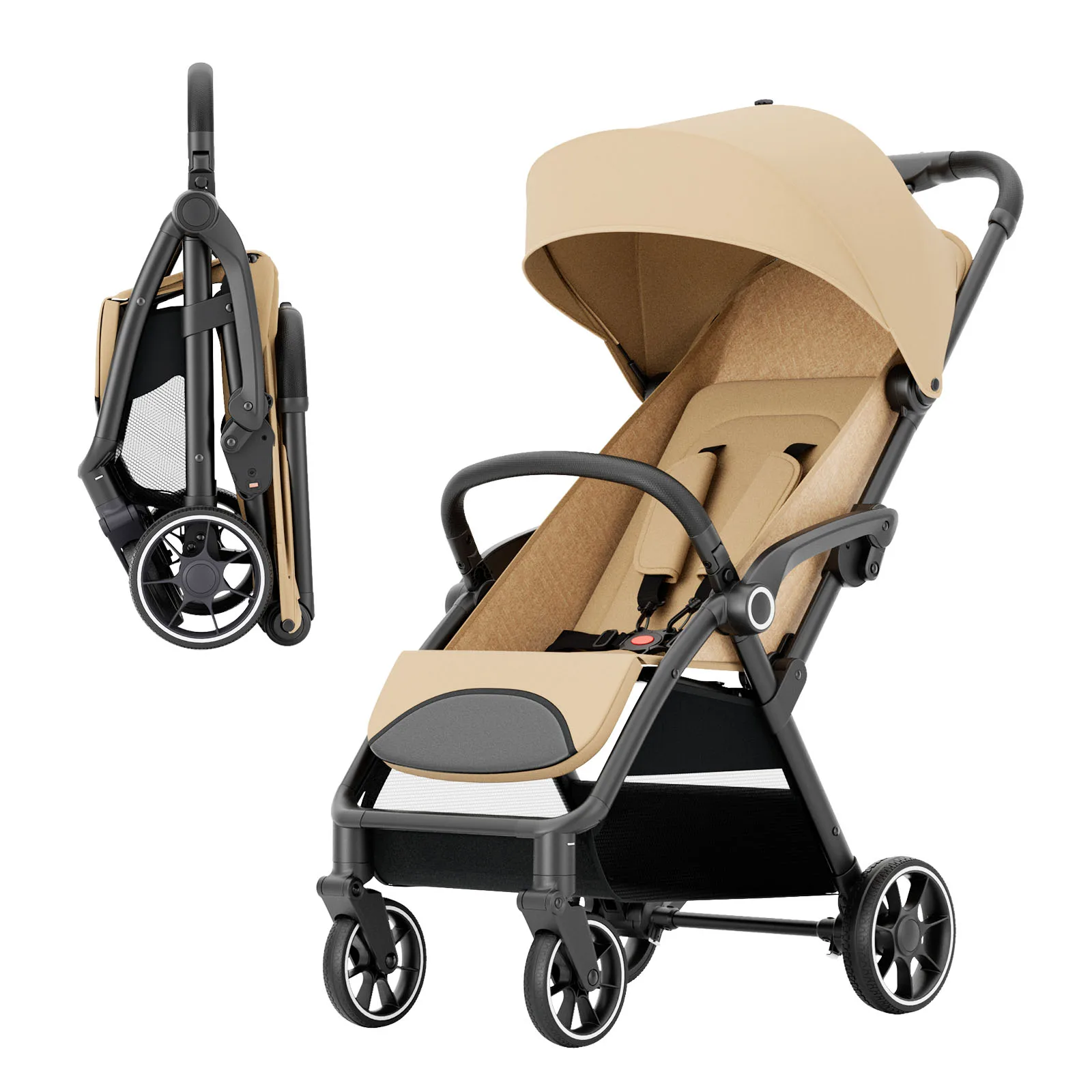 Luxurious Light High Landscape Baby Stroller Seat for Newborn  Compact Size