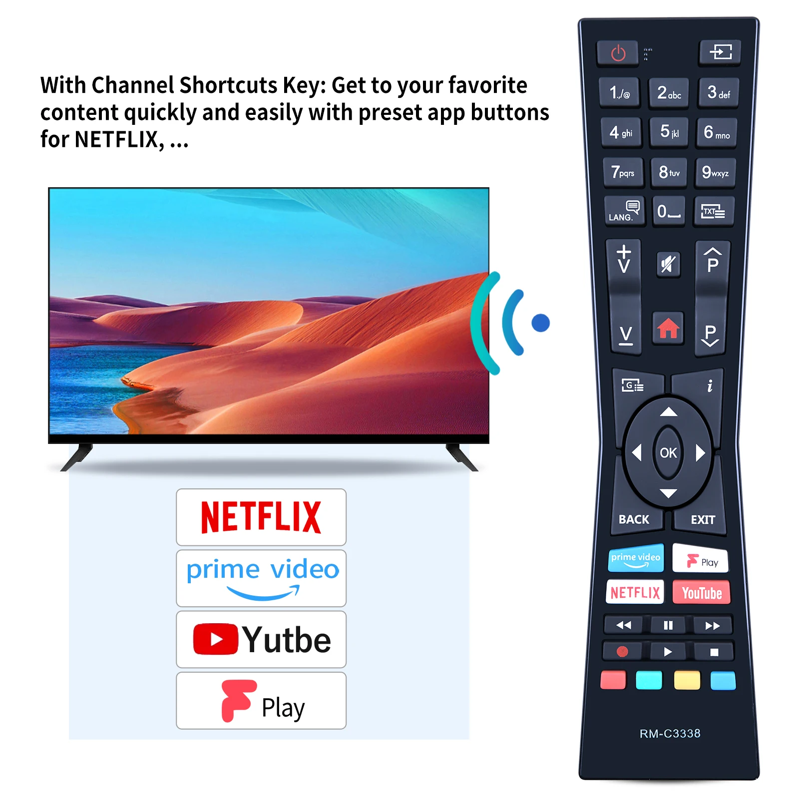 Remote Control RM-C3338 untuk TV LED pintar JVC RMC3338 30102235 RC43101P