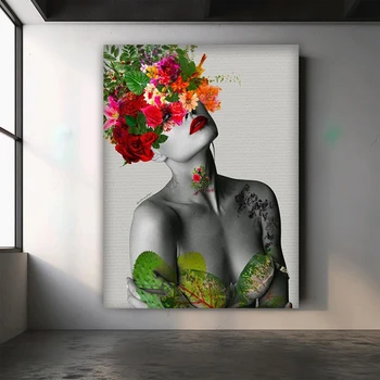 Colorful Floral Girl Portrait Art 1