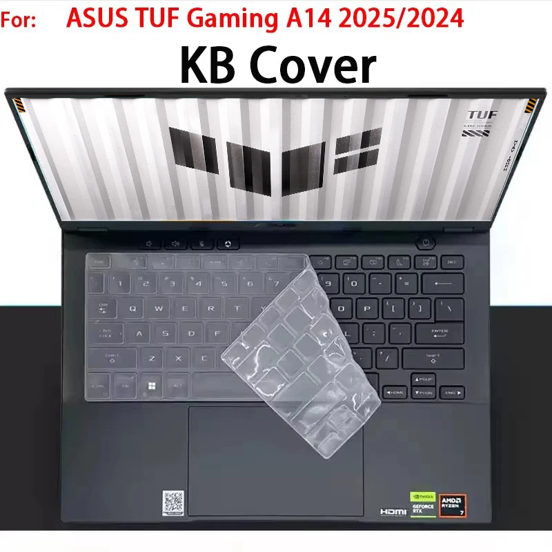 

Для ASUS TUF Gaming A14 2025/2024 силиконовая пленка для клавиатуры 14-дюймовая пленка для экрана ноутбука 16:10 HD антисиняя закаленная пленка для экрана
