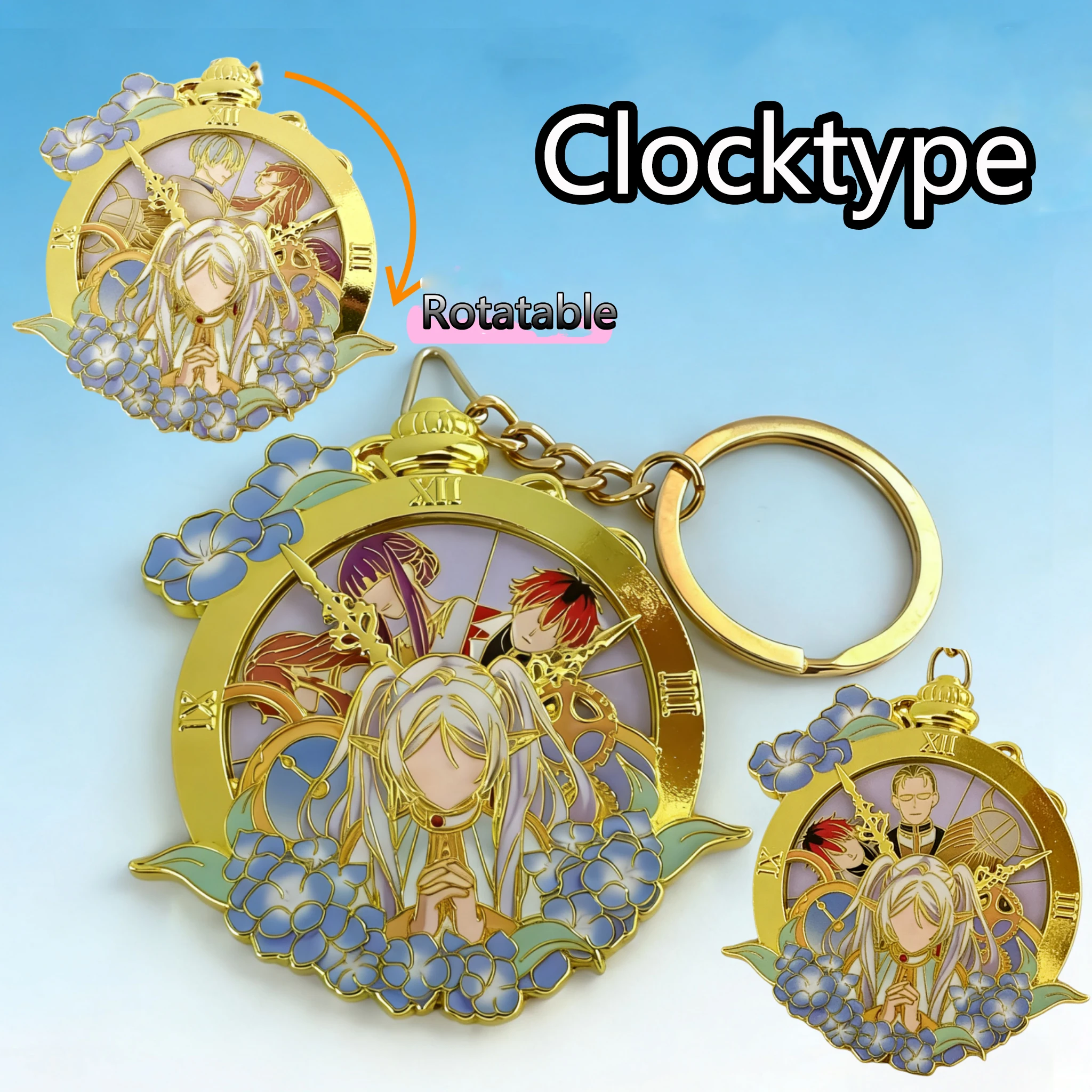 Frieren: Beyond Journey's End Cosplay Rotatable Pendant Anime Hero Himmel Fern Heiter Stark Eisen Costumes Props Backpack Decor