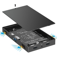 Double Bay M.2 NVME SSD Enclosure with USB3.2 GEN2 10G Type C 10Gbps HUB Support Four Hard Disk for 2230 2242 2260 2280