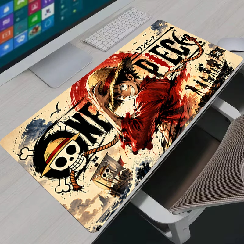 Mousepad XXL HD Printing Anime Computer Game Mouse Pad Gaming PC Accessories Anti-Slip O-One Piece Luffy Desk Mat Keyboard Pads