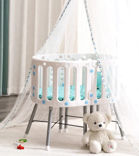 OEM Baby Cribs Baby Cradle Circular Bed Round Oval Crib