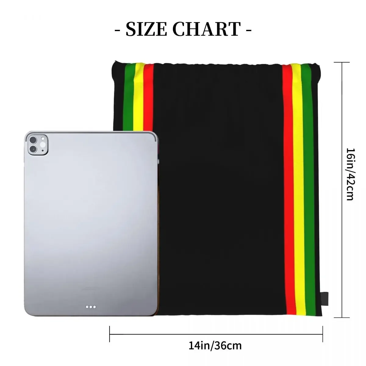 Rasta Stripe Rasta Color Pattern Backpack Portable Drawstring Bags Drawstring Bundle Pocket Sundries Bag BookBag For Man Woman