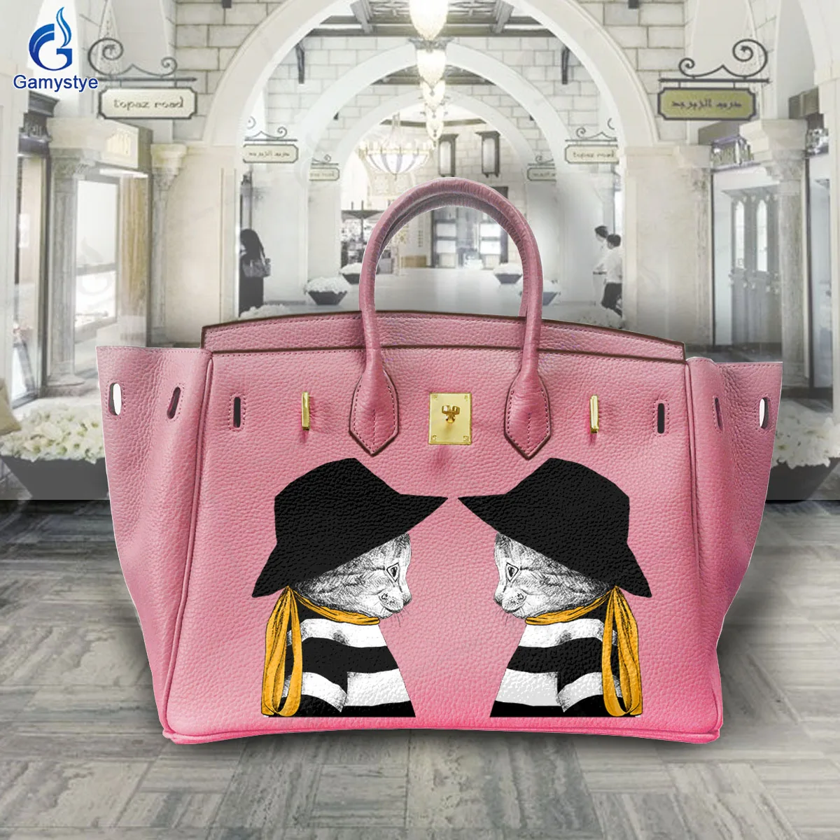 Stampato personalizza l\'arte un gattino carino che si guarda A ogni altra borsa borse da donna borse A tracolla firmate borse A tracolla femminili