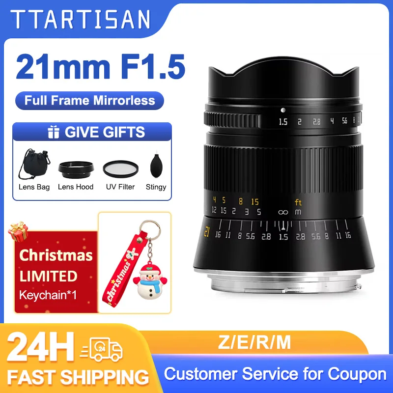 TTArtisan 21mm F1.5 Full Fame Large Aperture Fixed Focus Lens for Leica M Mount M240 Sony E FE A7R Nikon Z Z8 Canon R RP R8 R10