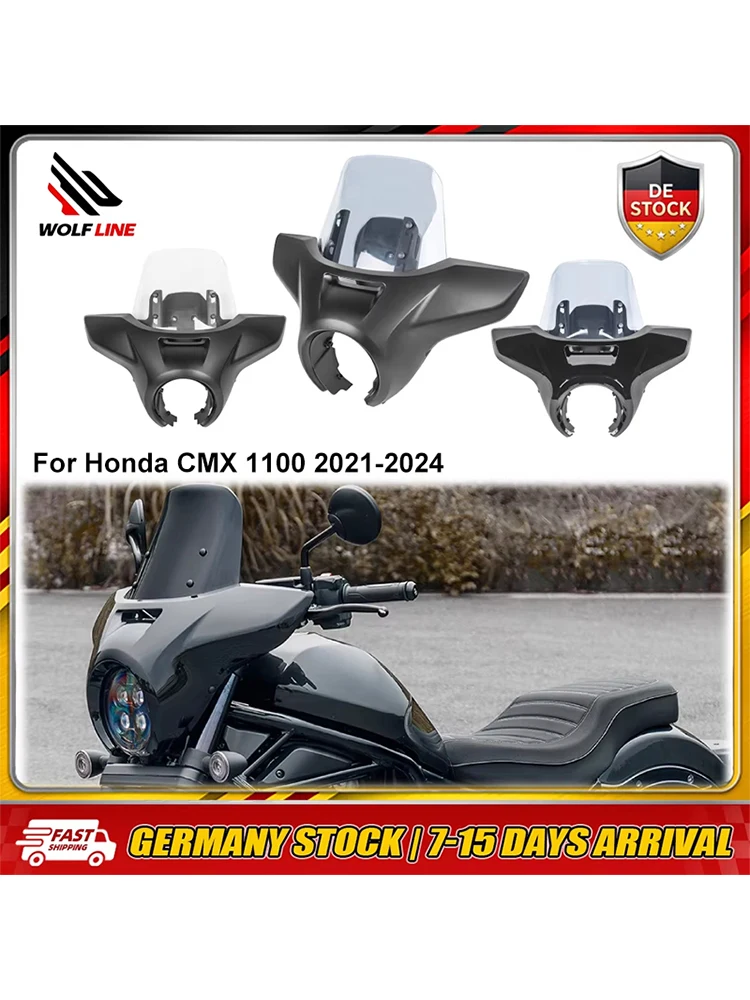 Osłona przedniego reflektora WOLFLINE do Honda CMX 1100 2021-2026, owiewka reflektora redukująca ciśnienie wiatru, łatwa instalacja. — 2